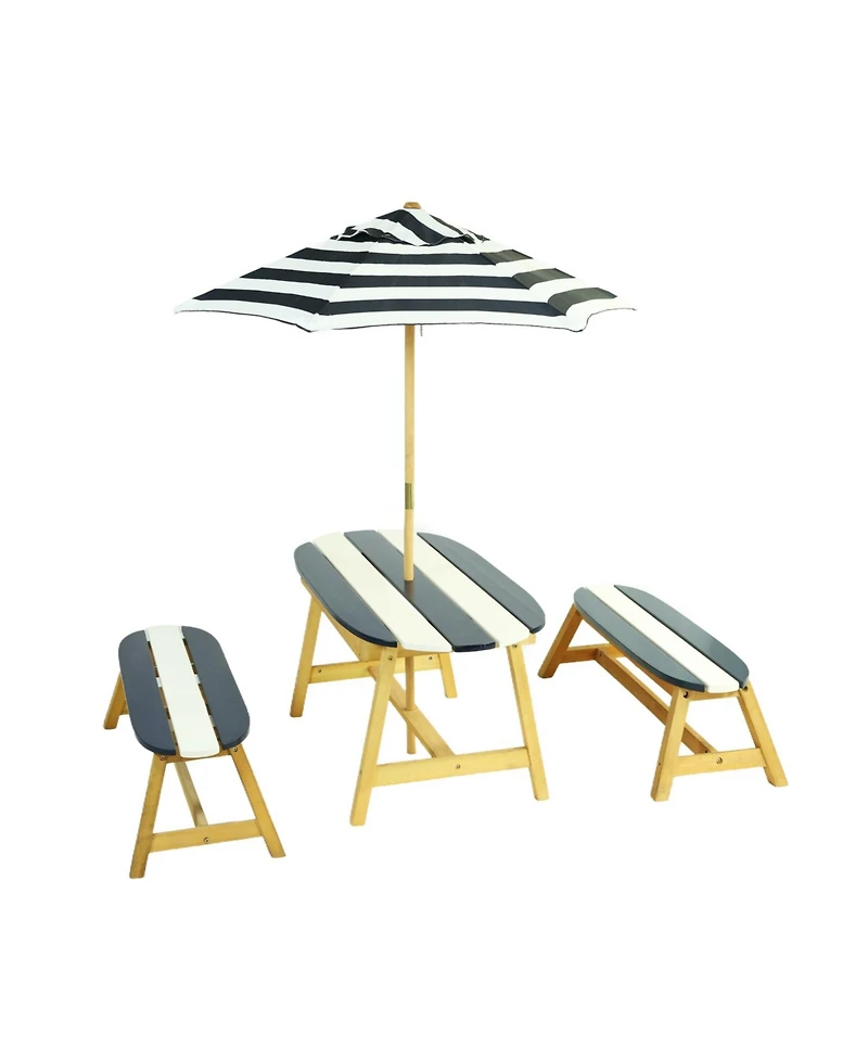 Streamdale Furniture Streamdale Naturally Playful Kids Picnic Table with Umbrella, Indoor/Outdoor Toys-Dark Blue