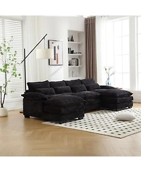 Streamdale Chenille U-Shaped Sofa (Oversized, 4-Seater)