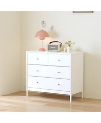 Streamdale Furniture Streamdale White 4-Drawer Kids Dresser - Toddler Bedroom/Nursery Storage