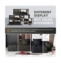 Streamdale Furniture Modern Oversized Chenille Sectional Sofa with Ottoman & Pillows