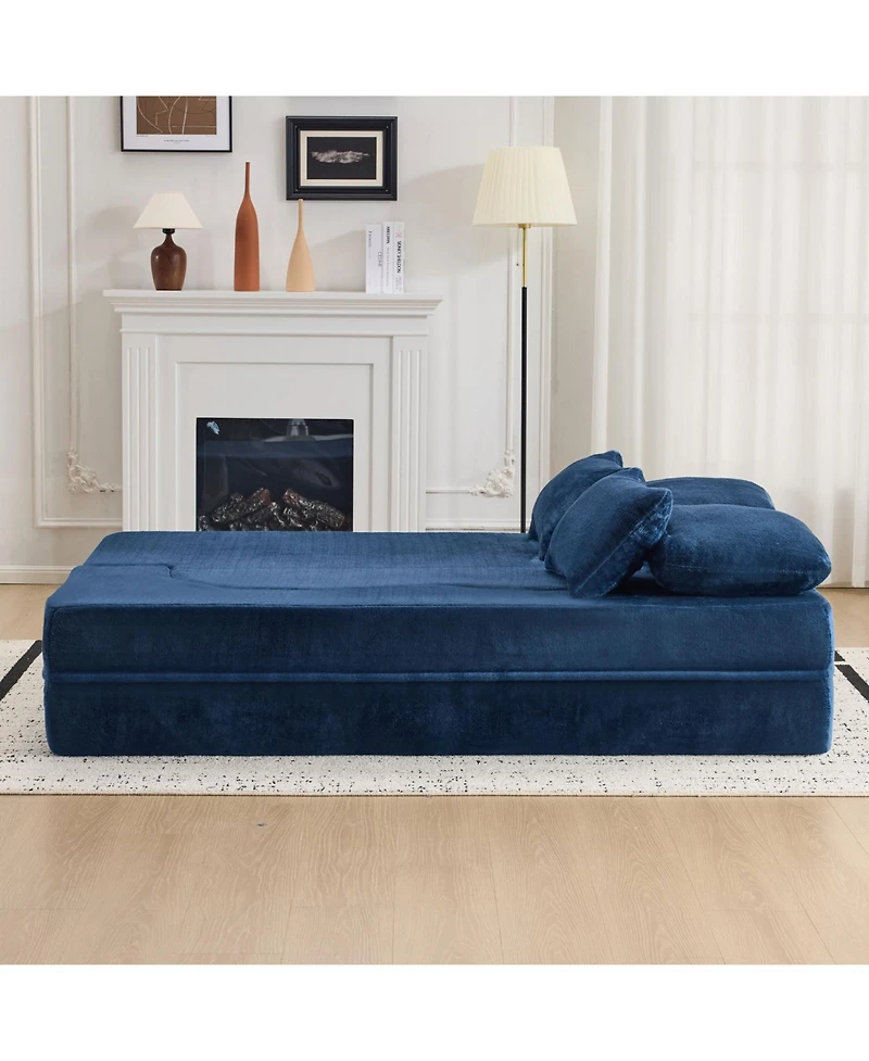 Streamdale Furniture Streamdale Queen Chenille Foldable Sofa Bed
