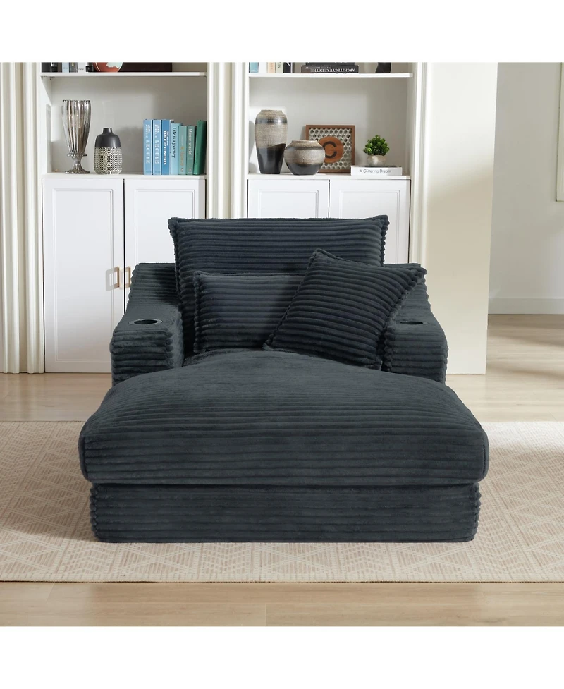 Streamdale Modern Cushioned Sofa Lounge Chair - Dark Gray