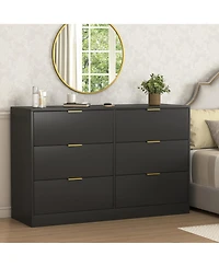 Streamdale Simply Modern 6-Drawer Dresser - Black