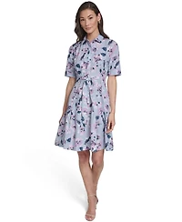 Calvin Klein Women's Short-Sleeve Collared Shirt Dress