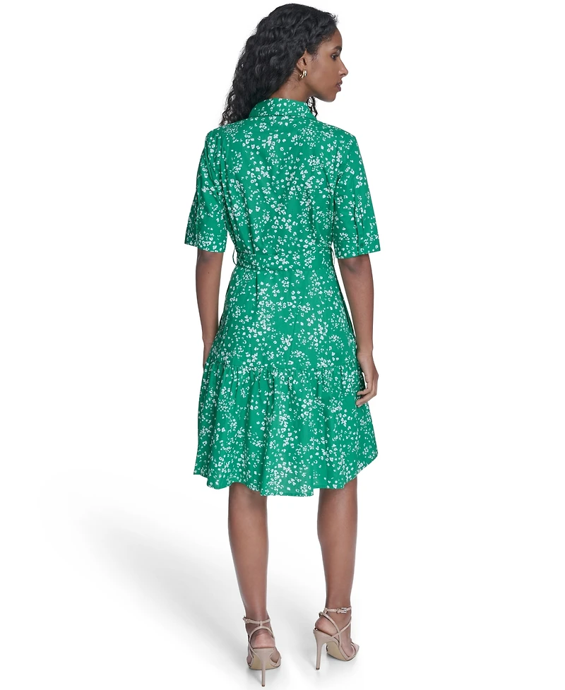 Calvin Klein Women's Short-Sleeve Tiered Shirt Dress