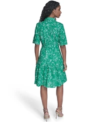 Calvin Klein Women's Short-Sleeve Tiered Shirt Dress