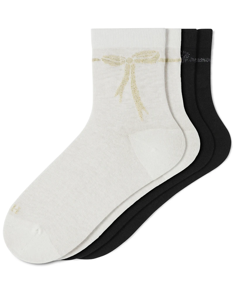 Hue Women's 2-Pack Metallic Bow Socks
