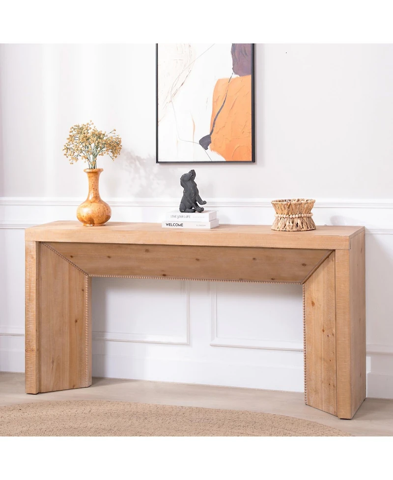 Streamdale Furniture 62" Modern Rustic Console Table – Solid-Look Engineered Wood Entryway Table