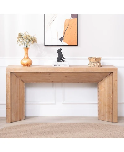 Streamdale Furniture 62" Modern Rustic Console Table – Solid-Look Engineered Wood Entryway Table