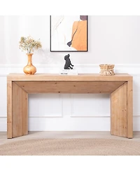 Streamdale Furniture 62" Modern Rustic Console Table – Solid-Look Engineered Wood Entryway Table