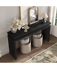 Streamdale Furniture 60" Black Farmhouse Console Table - Retro Entryway/Sofa Table