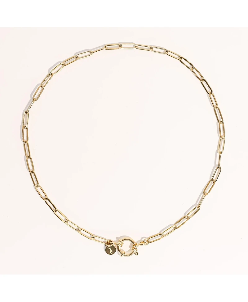 Joey Baby Gold-Plated Paperclip Chain Necklace with Toggle Clasp