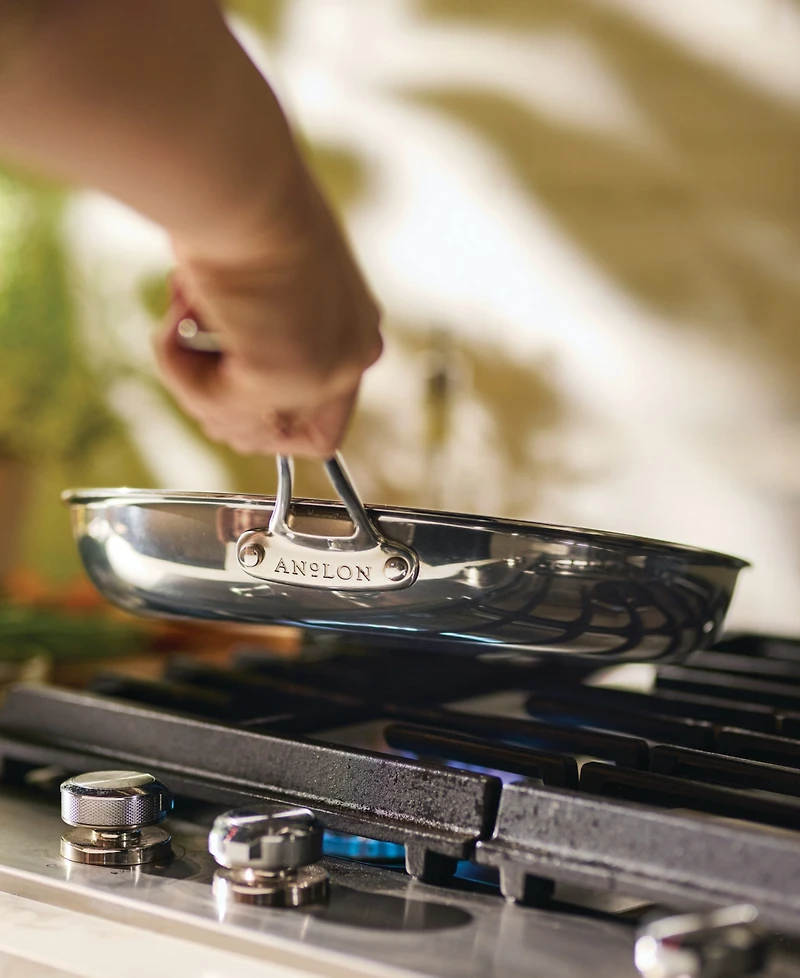 Anolon EverLast Stainless Steel 2-Pc. Tri-Ply Clad Frying Pan Set