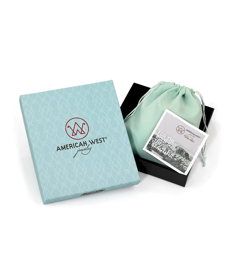 American West Jewelry Sterling Silver Blue Lace Agate 3-Stone Ring, Sizes 5 to 11