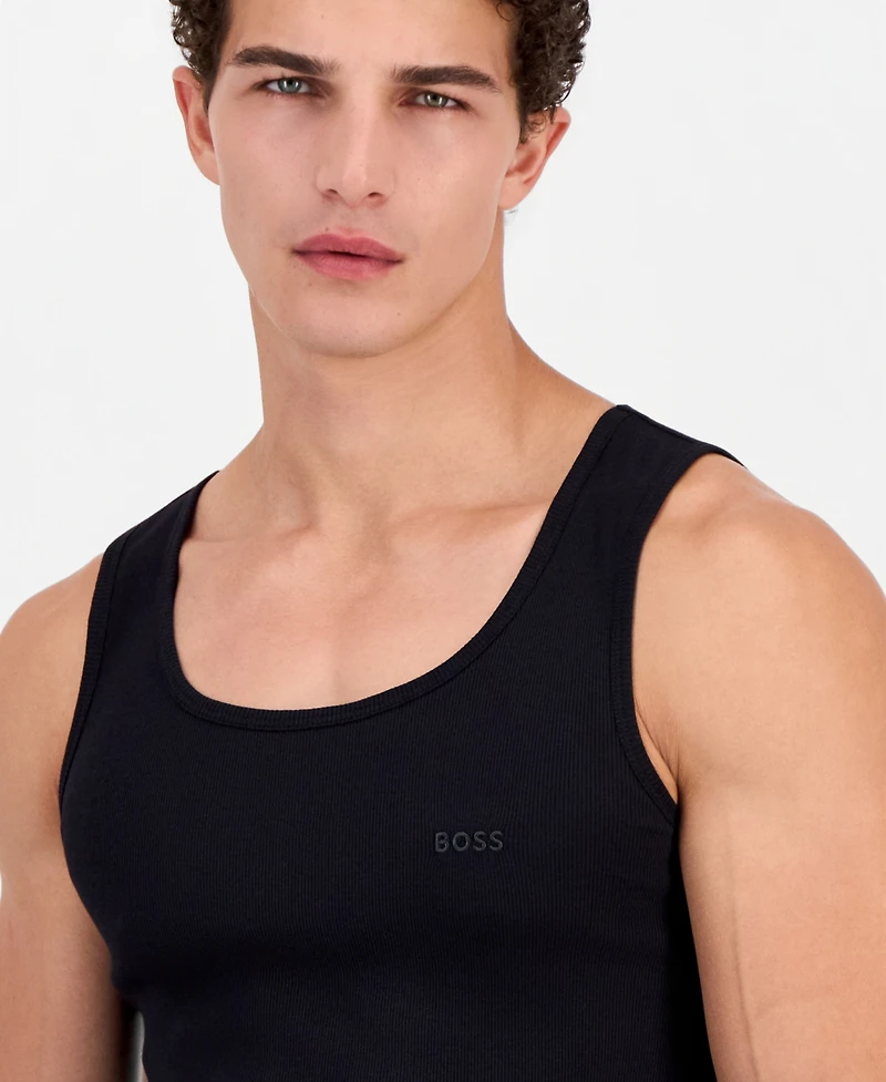 Boss by Hugo Men's Ribbed Tank Tops, Pack of 3