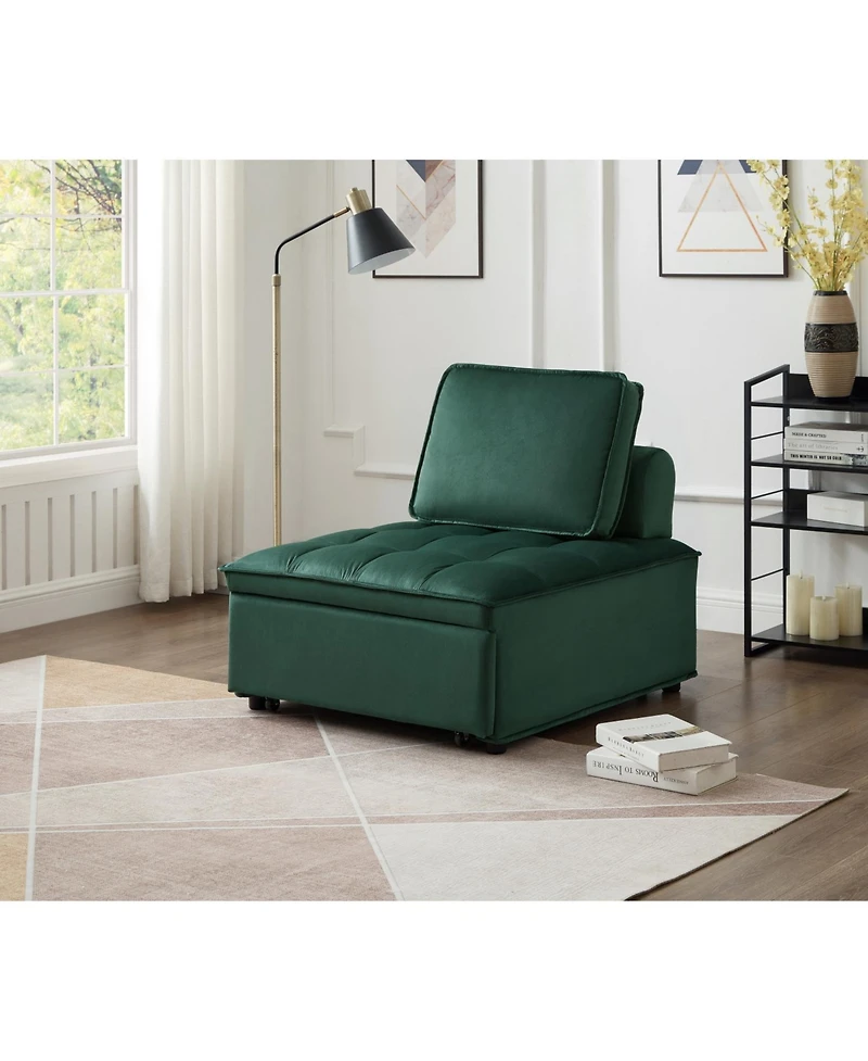 Streamdale Furniture Sleeper Sofa Bed with Adjustable Backrest (Green