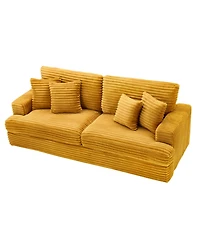 Streamdale Furniture Streamdale Corduroy Sofa 79.3", 3-Seater with 4 Pillows
