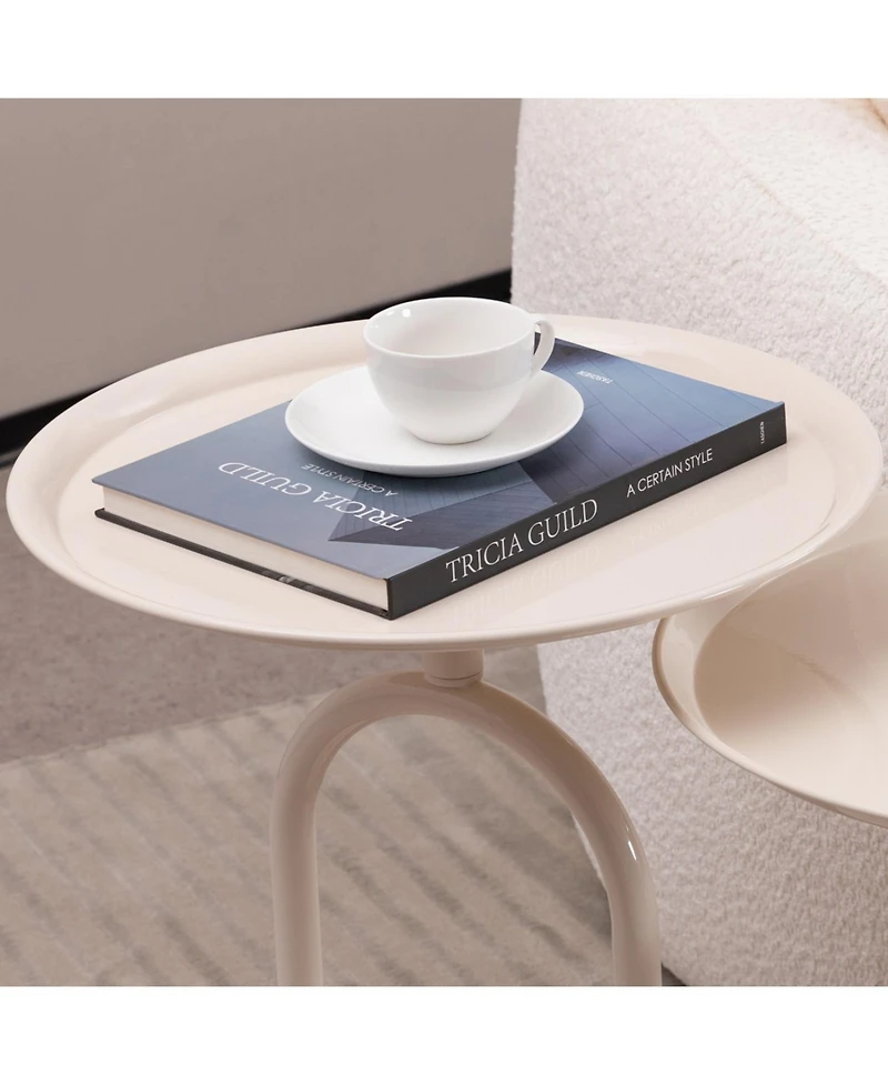 Streamdale Furniture Modern Round Metal Lantern End Table, 24" Height