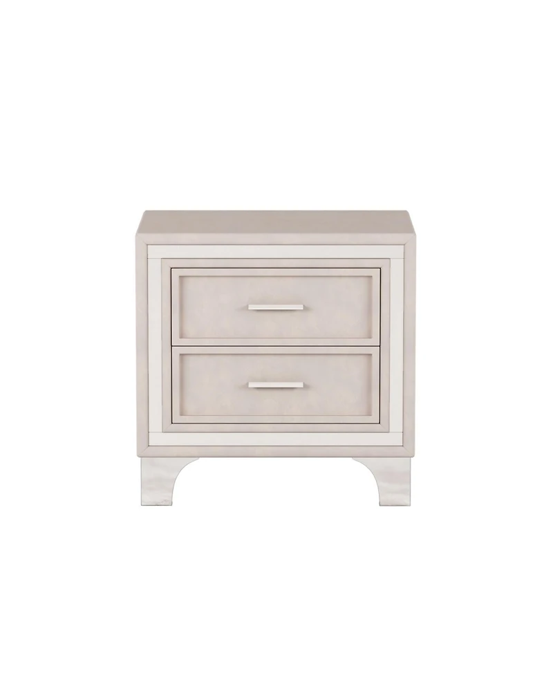 Streamdale Furniture Mid-Century Velvet Nightstand, Pink