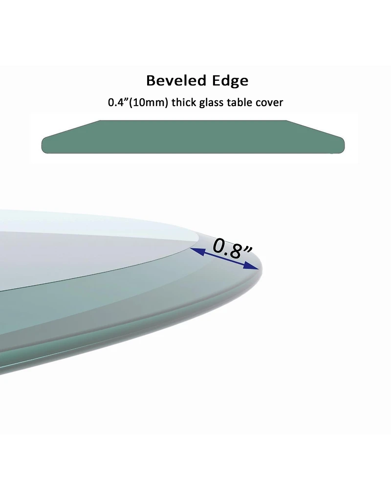 Streamdale Furniture 24" Round Tempered Glass Table Top - Beveled Edge