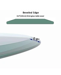 Streamdale Furniture 24" Round Tempered Glass Table Top - Beveled Edge