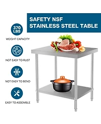 Streamdale Furniture Stainless Steel Kitchen Prep Table 48"x24"