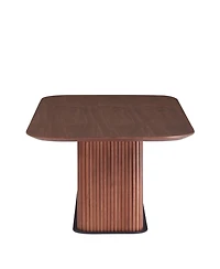 Streamdale Furniture Coffee Table Walnut Wood Surface and Black Metel Feet