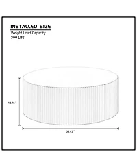 Streamdale Furniture Contemporary Round Coffee Table with Handcrafted Relief 35.43inch