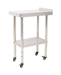 Streamdale Furniture Stainless Steel Prep Table 24x15, Backsplash, Casters