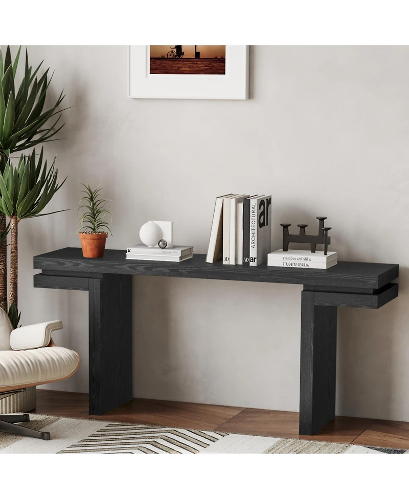 Streamdale Furniture 66" Wide Wood Console Table - Sofa/Entryway - Black