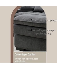 Streamdale Furniture 130" U-Shaped Sofa with Console, Cupholders, Sleeper Couch, Chaise (Grey)