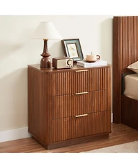 Streamdale Furniture Streamdale 3 Drawer Dresser Set - Modern Wave Design