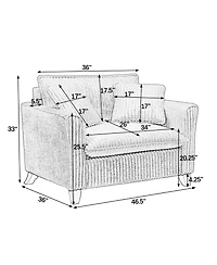 Streamdale Furniture Streamdale Gray Corduroy Lazyman Sofa Chair