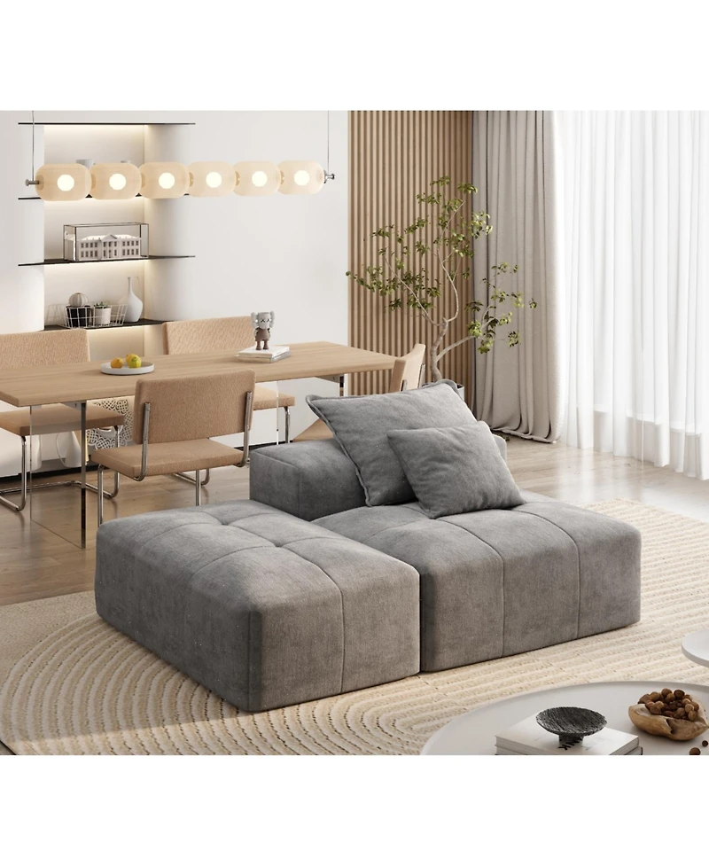 Streamdale Furniture Modern Chenille Sectional Sofa with Pillows