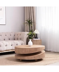 Streamdale Furniture Modern Round Wood Coffee Table - Natural Finish