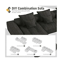 Streamdale Furniture Streamdale Modern Oversized Chenille Sectional Sofa with 6 Pillows