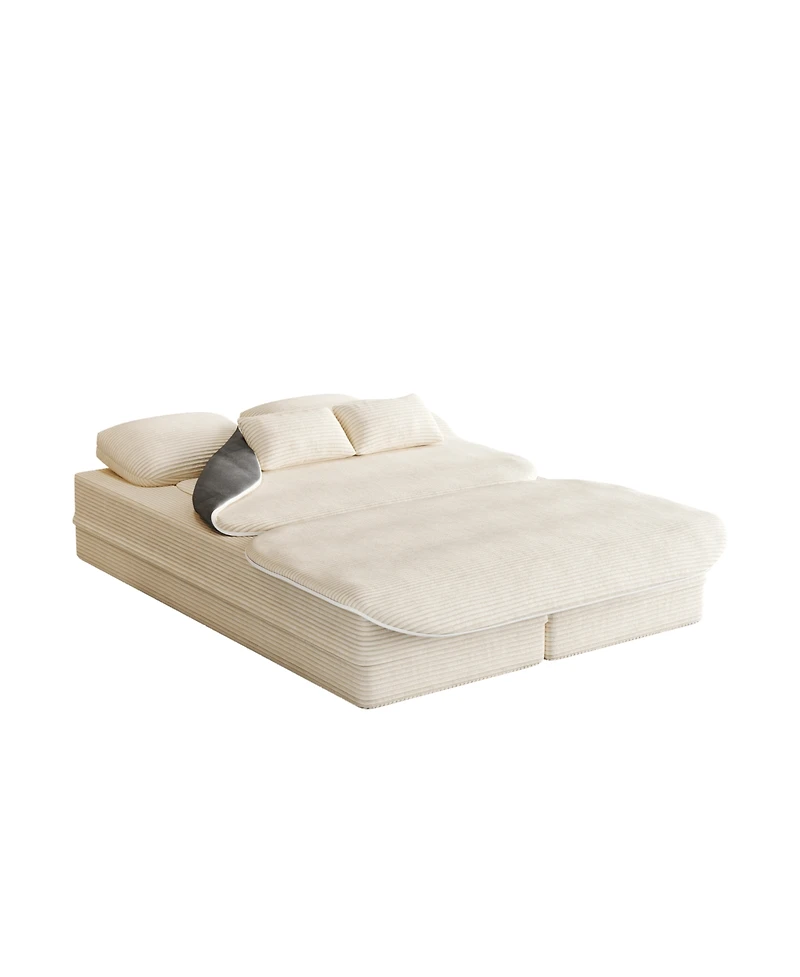 Streamdale Furniture 75" Foldable Sofa Bed with Blanket