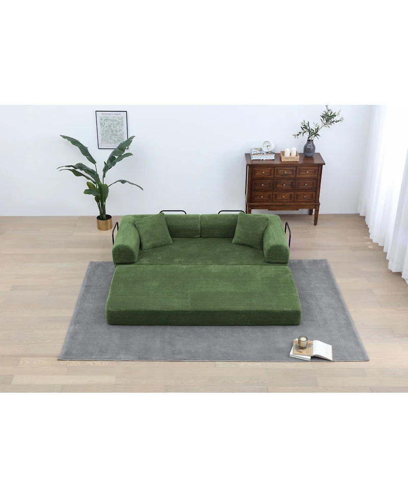 Streamdale Furniture Streamdale Corduroy Convertible Sleeper Sofa Bed