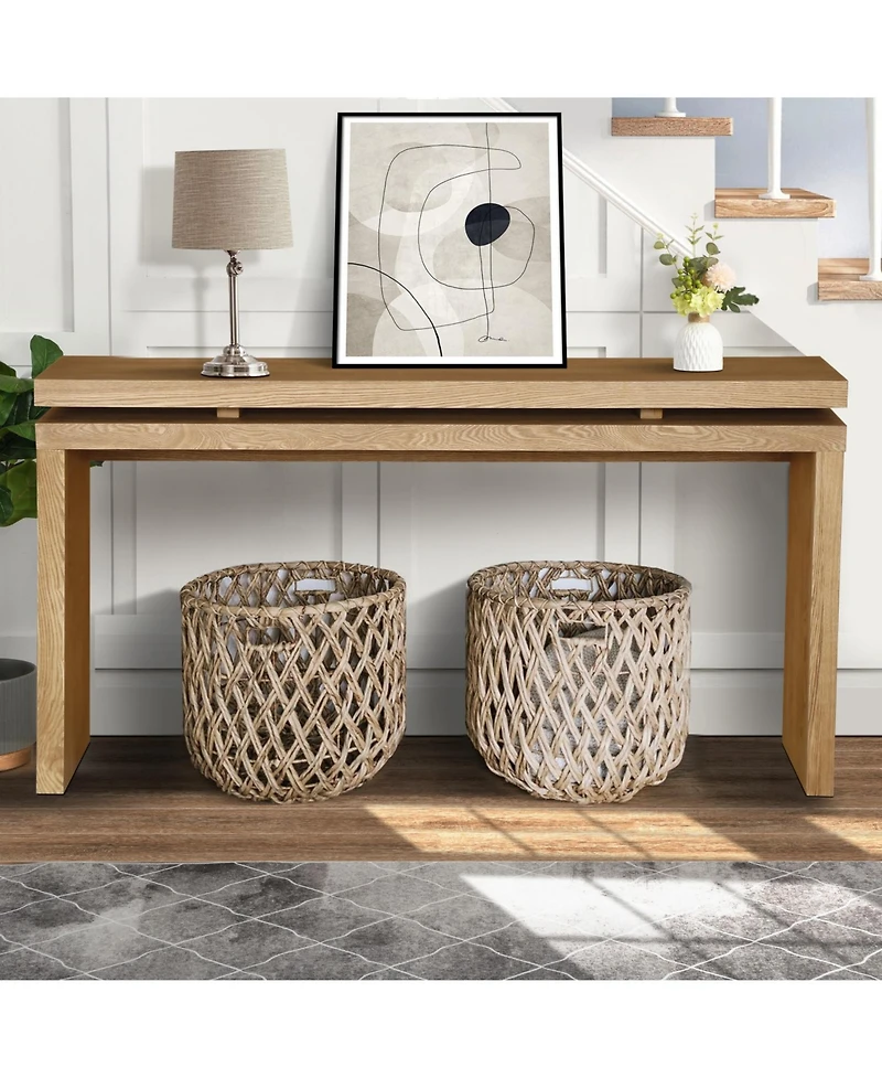 Streamdale 60" Antique Brown Farmhouse Console Table