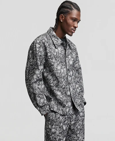 Mode of One Men's Relaxed-Fit Floral Overshirt, Macy's Exclusive