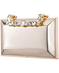 Nina Crystal Handle Lift Lock Clutch