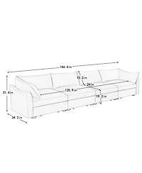 Streamdale Furniture Super Large Wide Deep 4-Seater Sofa w/ Storage - Chenille Gary