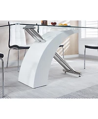 Streamdale Furniture Luxury Glass Top Dining Table - Modern Design