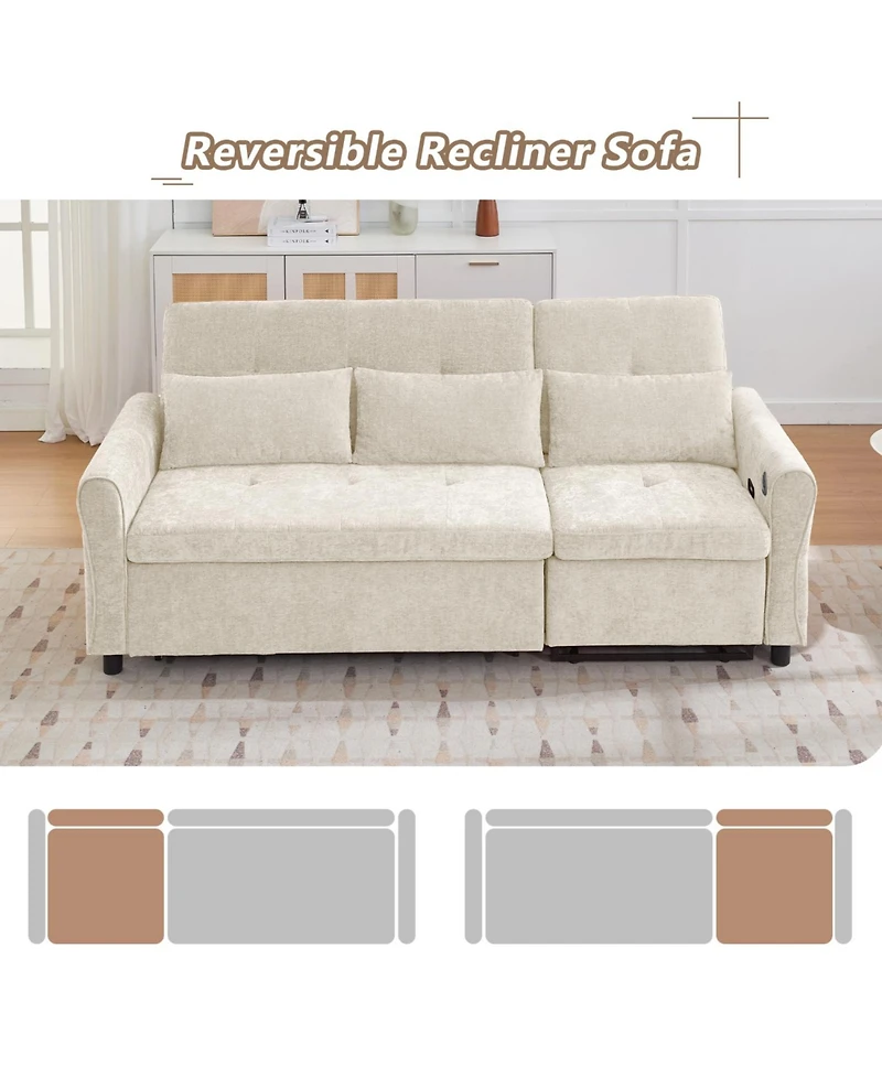 Streamdale Furniture 2-in-1 Sofa Bed with Reversible Recliner