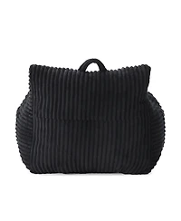 Streamdale Furniture Giant Plush Bean Bag Chair w/ Footstool - Comfy Black Lounge Sofa