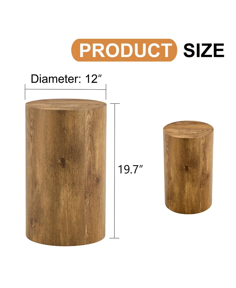 Streamdale Furniture Patterned Cylindrical Table - Versatile for Dining, Coffee, or Desk Use