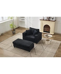 Streamdale Furniture Chaise Lounge Sofa Bed with Ottoman & Pillows