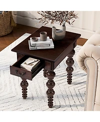Streamdale Furniture Streamdale Solid Wood Coffee Table Set of 3 w/ Drawer