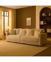 Streamdale Furniture Plush Corduroy 4-Seat Sofa, Modern Comfy Cloud Couch