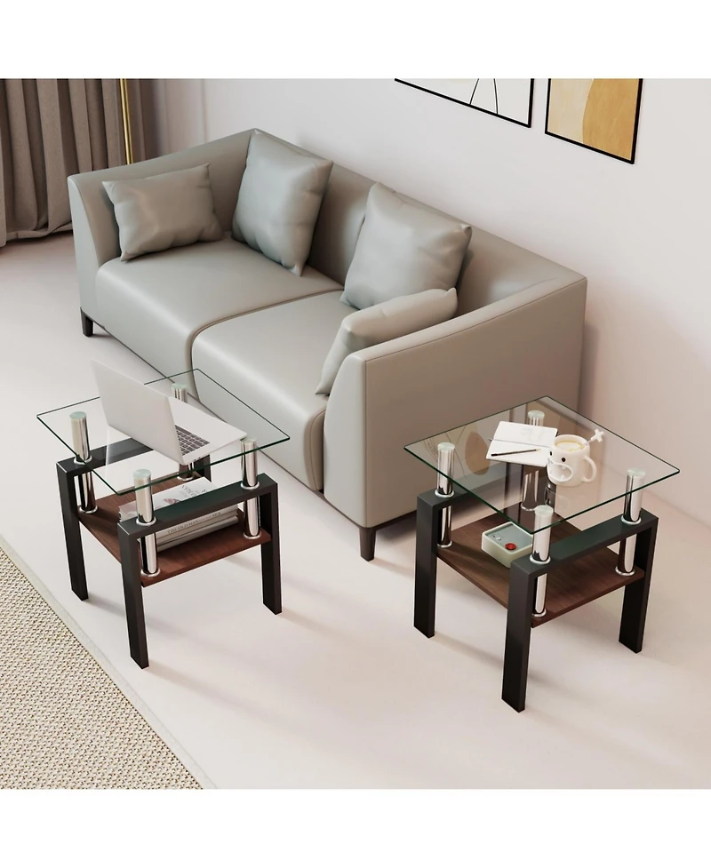 Streamdale Furniture 2 Modern Glass Tea/Coffee Tables